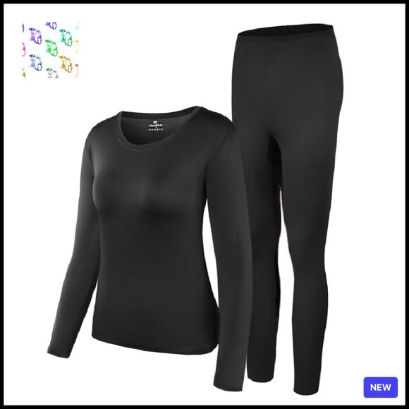 Ultra-Soft Thermal Underwear Set Fleece Lined Base Layer Winter Warm Long Johns